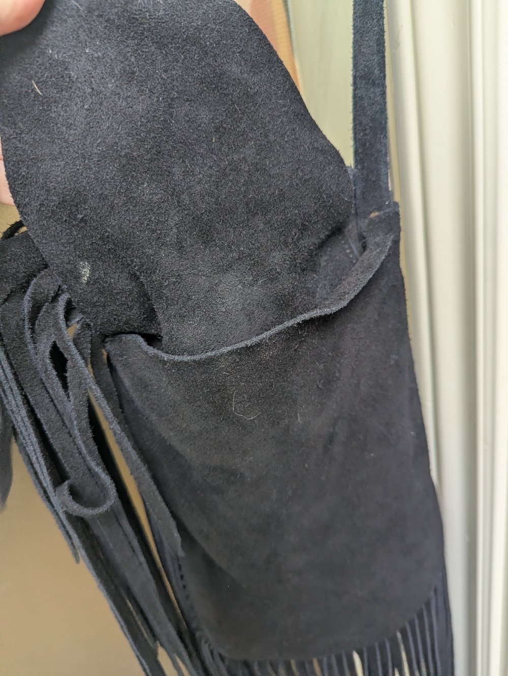 Suede Fringe Festival Black Bag - Picture 6 of 8